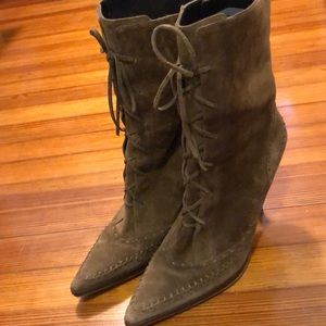 BAD ASS Suede Nine West Lace Up Boots 9.5